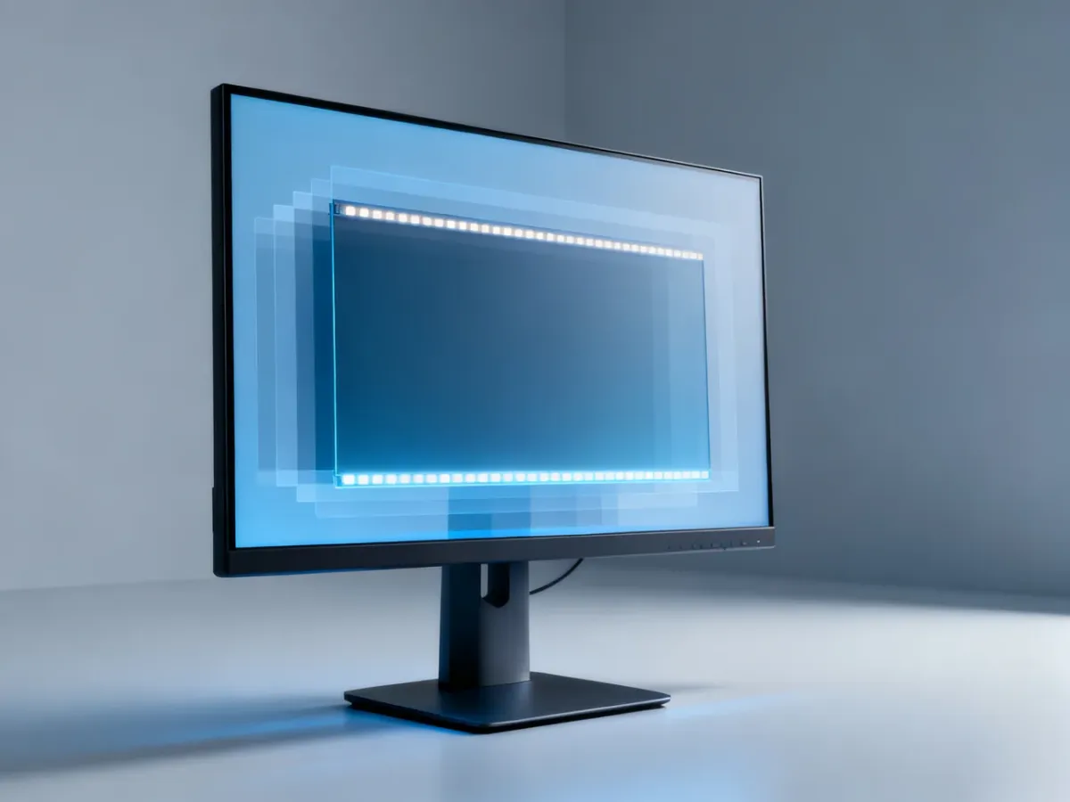 Monitor z widoczną warstwą matrycy IPS i podświetleniem LED